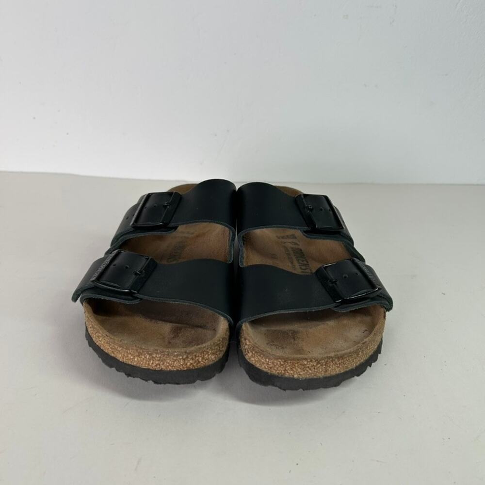 Birkenstock Arizona Black Leather Black Buckle Sandal Women's 7 EU 37 - Picture 3 of 13